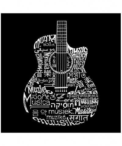 Men's Word Art - Languages Guitar T-Shirt Gray $10.50 T-Shirts