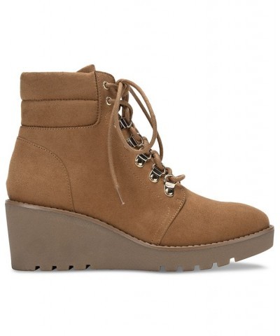 Carmenn Wedge Booties Tan/Beige $22.76 Shoes