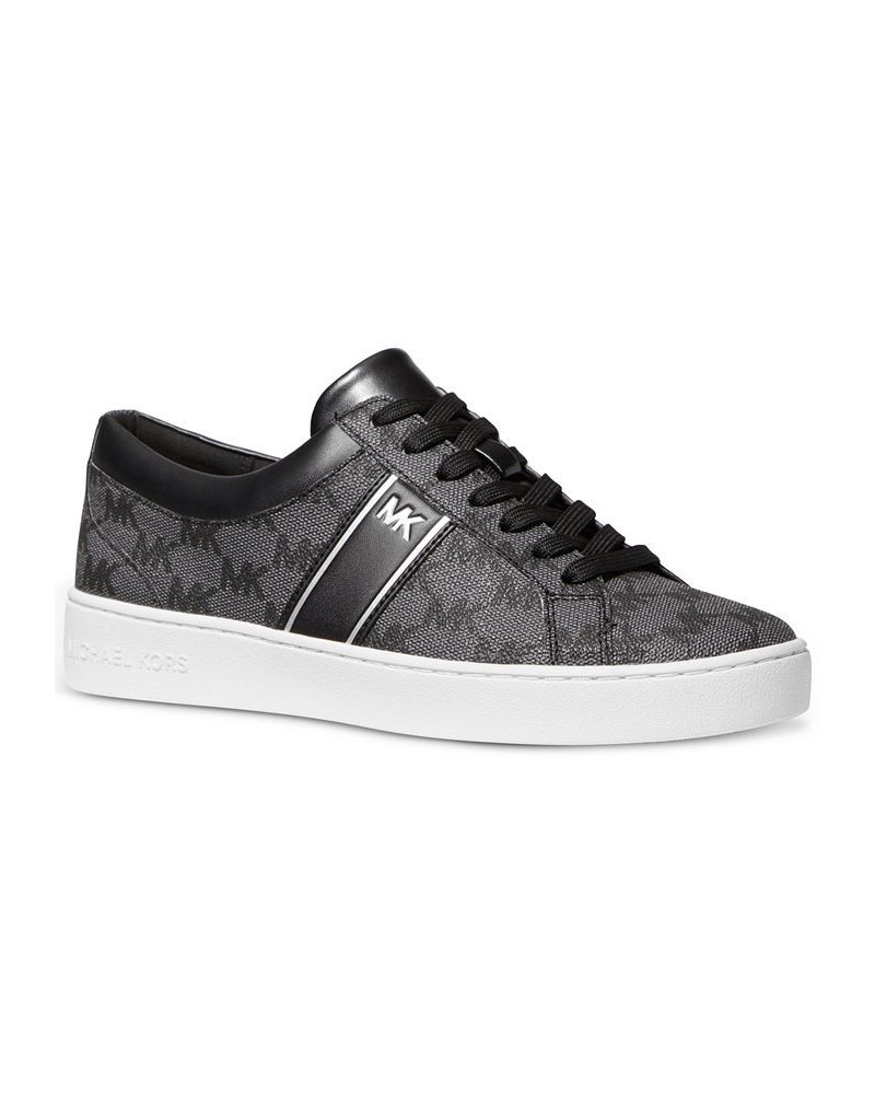 Women's Juno Stripe Lace-Up Sneakers Black $47.60 Shoes