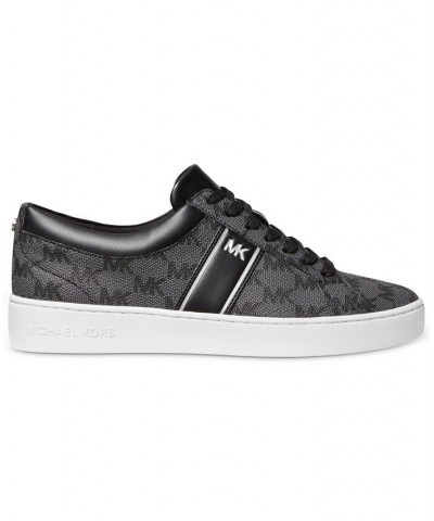 Women's Juno Stripe Lace-Up Sneakers Black $47.60 Shoes