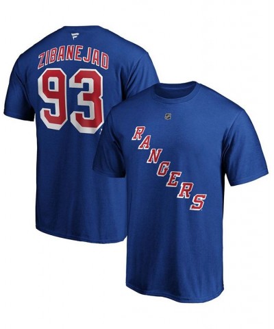 Men's Mika Zibanejad Blue New York Rangers Team Authentic Stack Name and Number T-shirt $14.96 T-Shirts