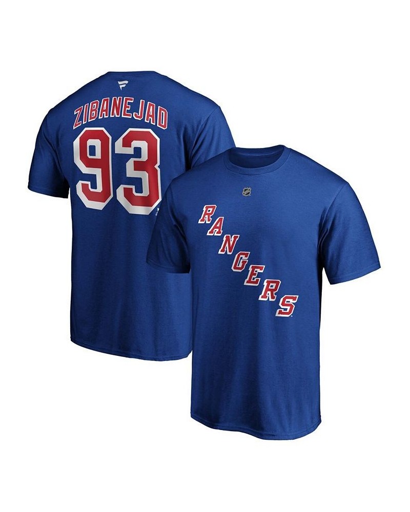 Men's Mika Zibanejad Blue New York Rangers Team Authentic Stack Name and Number T-shirt $14.96 T-Shirts