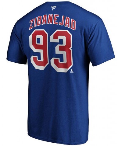 Men's Mika Zibanejad Blue New York Rangers Team Authentic Stack Name and Number T-shirt $14.96 T-Shirts