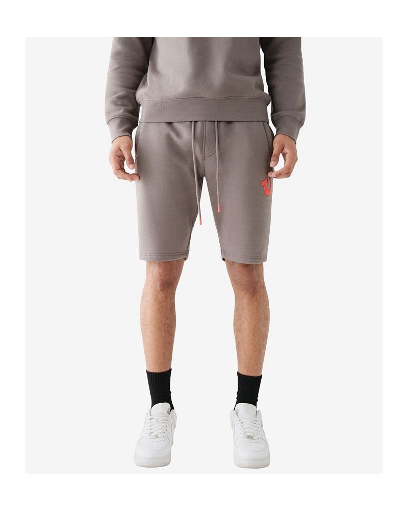 Men's Raised Embossed Jogger Shorts Gray $32.04 Shorts