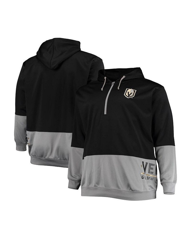 Men's Black, Gray Vegas Golden Knights Big and Tall Team Quarter-Zip Hoodie $33.88 Sweatshirt