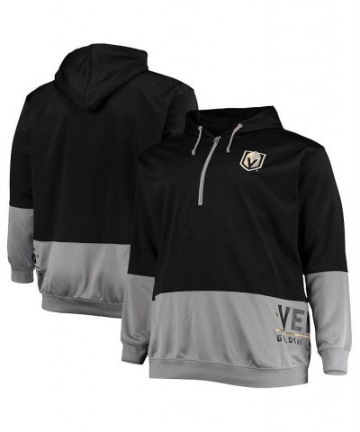 Men's Black, Gray Vegas Golden Knights Big and Tall Team Quarter-Zip Hoodie $33.88 Sweatshirt