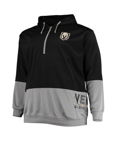 Men's Black, Gray Vegas Golden Knights Big and Tall Team Quarter-Zip Hoodie $33.88 Sweatshirt