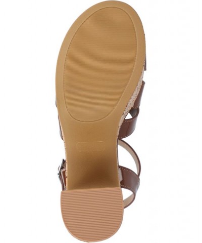 Women's Jania Platform Sandals Brown $33.00 Shoes