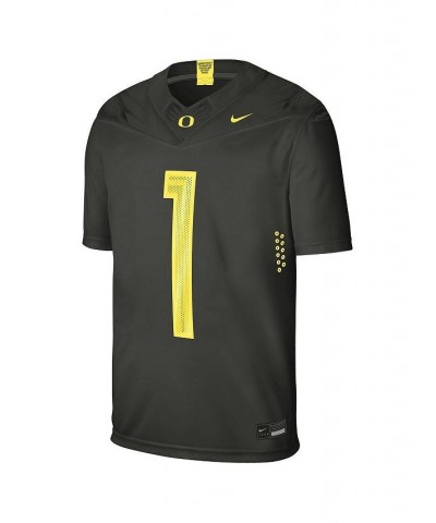 Men's Graphite, Yellow 1 Sequoia Oregon Ducks Alternate Game Jersey $40.25 Jersey