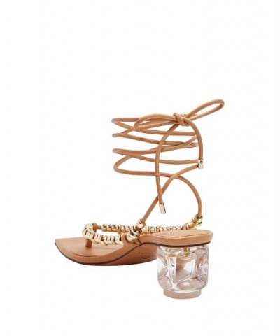 Women's The Cubie Bead Lace Up Sandals Brown $38.08 Shoes