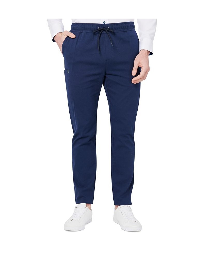 Men's Navy Drawstring Pants Blue $47.44 Pants