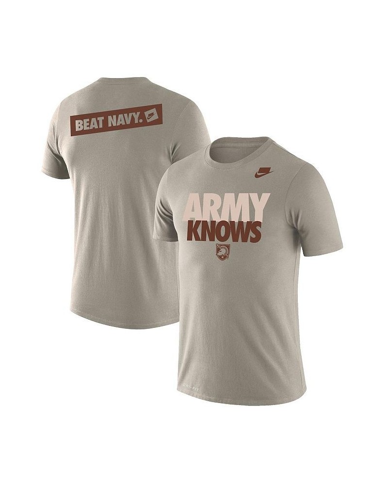 Men's Natural Army Black Knights Rivalry Army Knows 2-Hit Legend T-shirt $26.54 T-Shirts