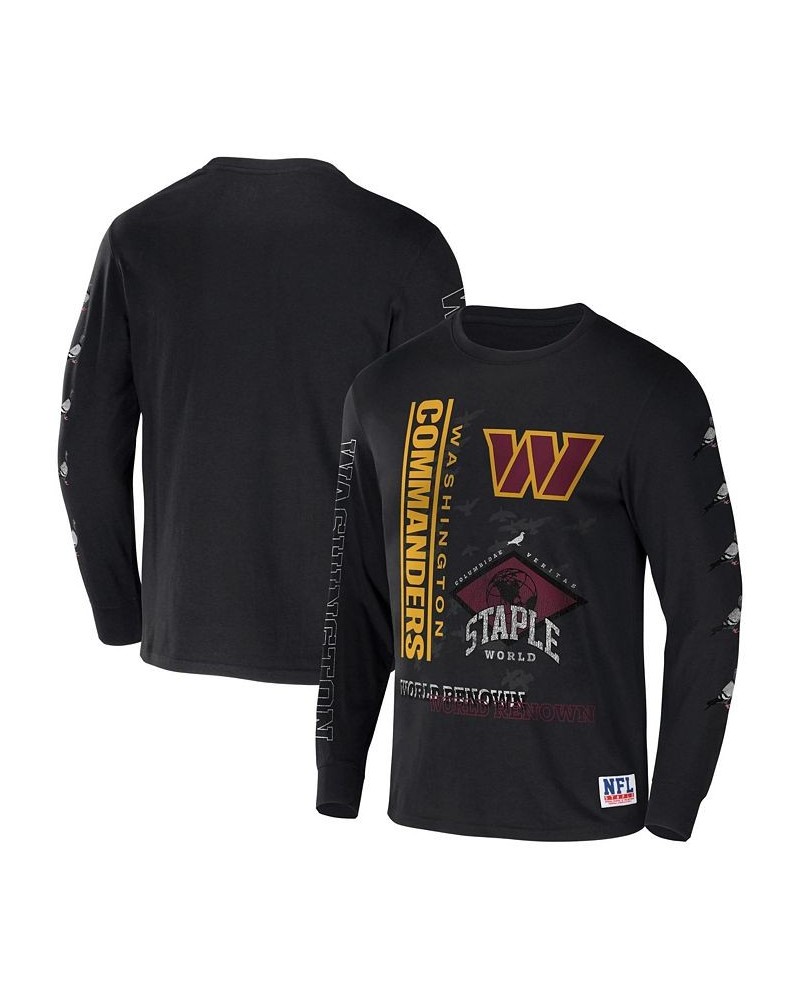 Men's NFL X Staple Black Washington Commanders World Renowned Long Sleeve T-shirt $25.79 T-Shirts