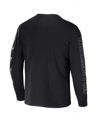 Men's NFL X Staple Black Washington Commanders World Renowned Long Sleeve T-shirt $25.79 T-Shirts