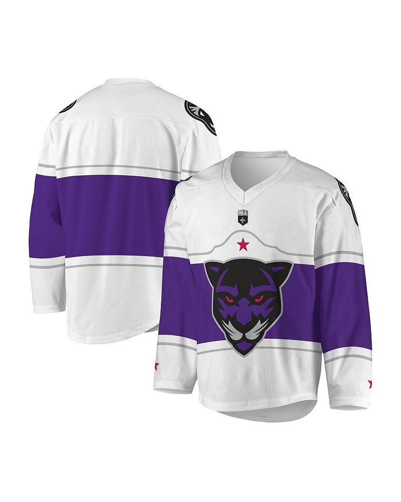 Men's White and Purple Panther City Lacrosse Club Replica Jersey $42.50 Jersey