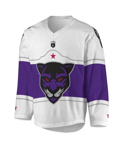 Men's White and Purple Panther City Lacrosse Club Replica Jersey $42.50 Jersey