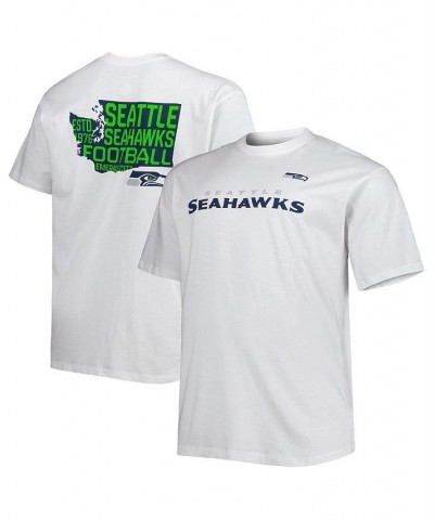 Men's Branded White Seattle Seahawks Big and Tall Hometown Collection Hot Shot T-shirt $16.77 T-Shirts