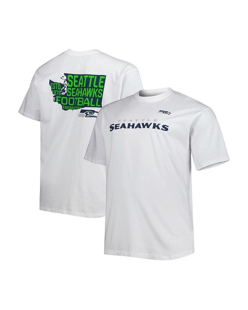 Men's Branded White Seattle Seahawks Big and Tall Hometown Collection Hot Shot T-shirt $16.77 T-Shirts