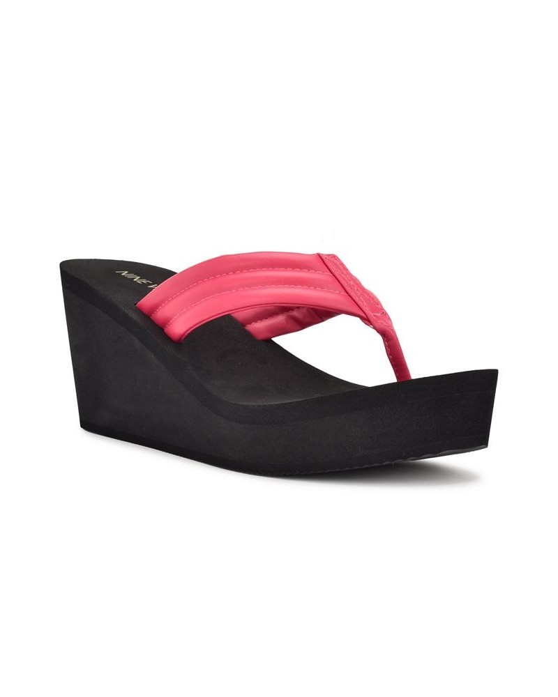 Women's Spins Platform Wedge Thong Sandals PD02 $25.48 Shoes