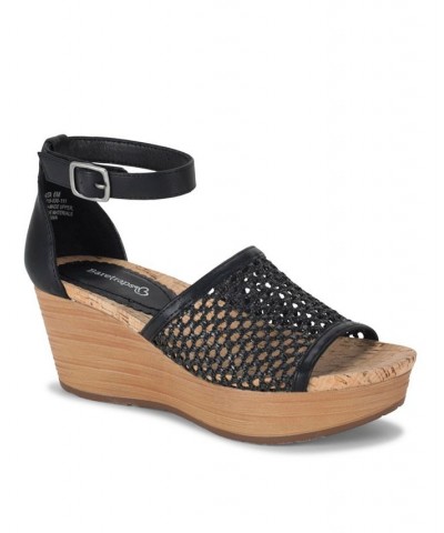 Women's Marta Wedge Sandal Black $49.40 Shoes