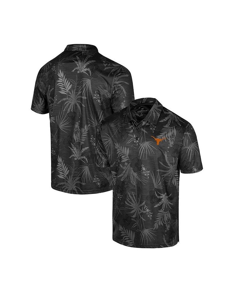 Men's Black Texas Longhorns Big and Tall Palms Polo Shirt $35.99 Polo Shirts