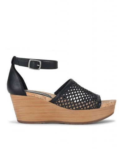 Women's Marta Wedge Sandal Black $49.40 Shoes