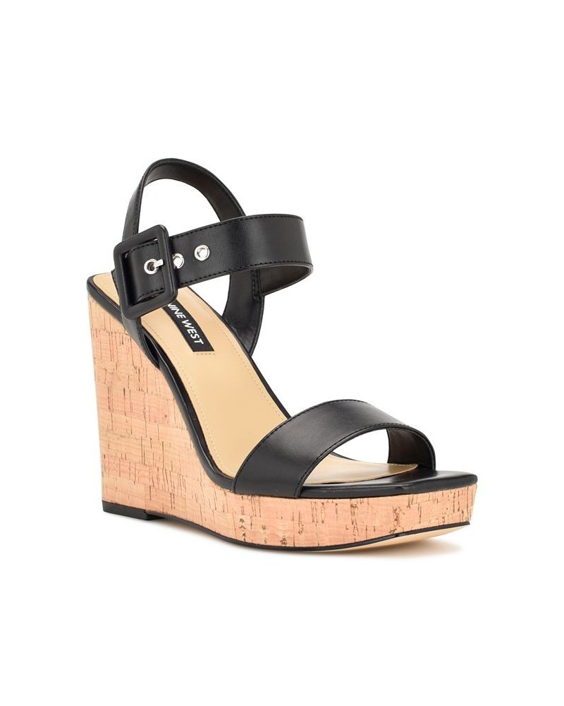 Women's Courts Square Toe Wedge Dress Sandals PD01 $47.52 Shoes