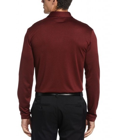 Men's Micro Birdseye Print Long-Sleeve Polo Shirt Dark Carria Rd Heather $27.08 Polo Shirts