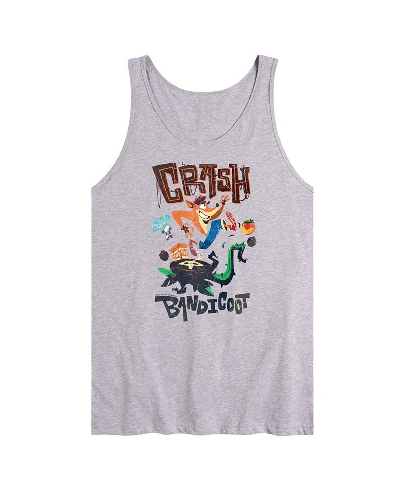 Men's Crash Bandicoot Tank Gray $14.35 T-Shirts