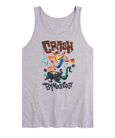 Men's Crash Bandicoot Tank Gray $14.35 T-Shirts