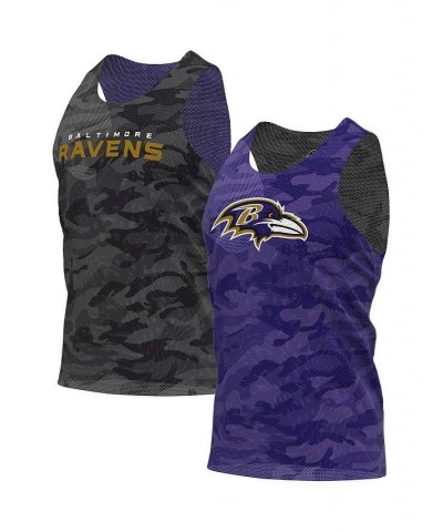 Men's Black and Gray Baltimore Ravens Reversible Mesh Tank Top $22.00 T-Shirts