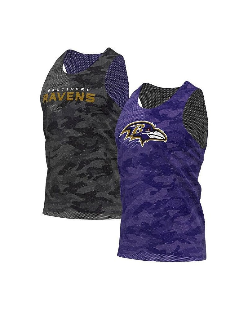 Men's Black and Gray Baltimore Ravens Reversible Mesh Tank Top $22.00 T-Shirts