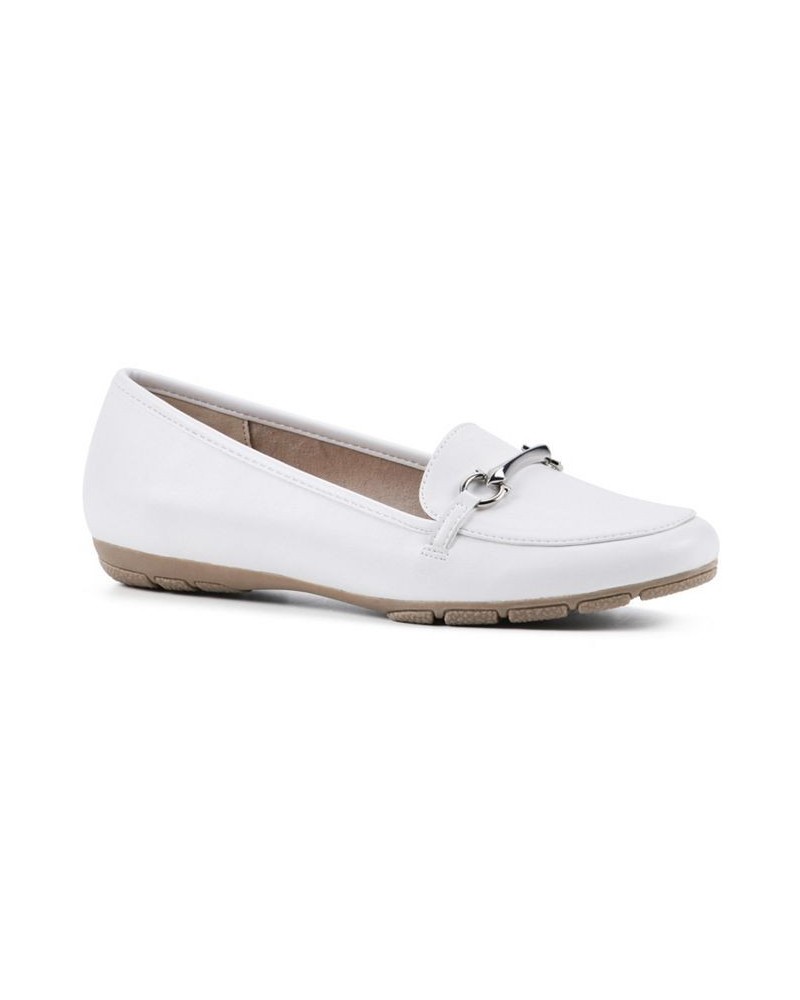 Women's Glowing Loafer Flats White $35.88 Shoes