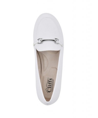 Women's Glowing Loafer Flats White $35.88 Shoes