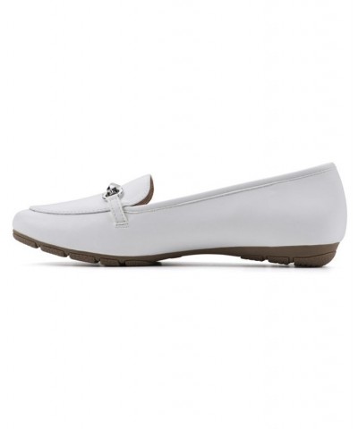 Women's Glowing Loafer Flats White $35.88 Shoes