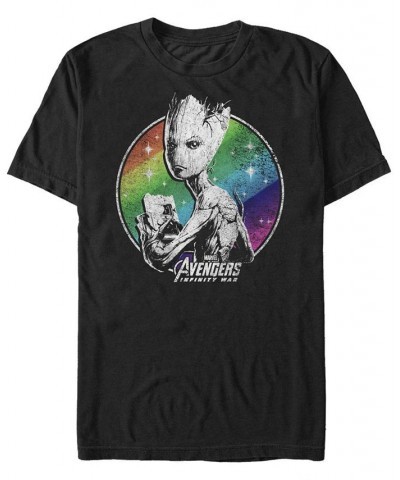 Marvel Men's Avengers Infinity War Rainbow Stars Groot Short Sleeve T-Shirt Black $19.94 T-Shirts