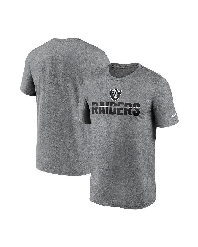 Men's Heathered Charcoal Las Vegas Raiders Legend Microtype Performance T-shirt $20.87 T-Shirts