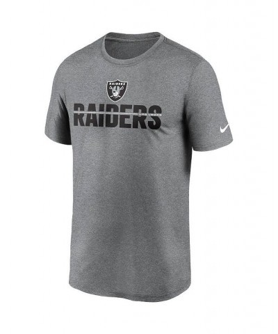 Men's Heathered Charcoal Las Vegas Raiders Legend Microtype Performance T-shirt $20.87 T-Shirts