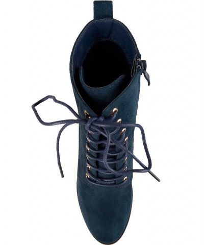 Women's Baylor Lace-up Booties Blue $44.00 Shoes