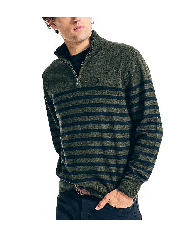 Men's Navtech Performance Stripe Quarter-Zip Sweater Green $20.54 Sweaters