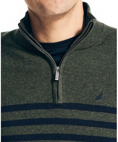 Men's Navtech Performance Stripe Quarter-Zip Sweater Green $20.54 Sweaters