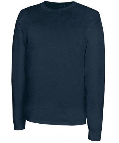 Men's Long-Sleeve Jersey T-Shirt Blue $17.50 T-Shirts