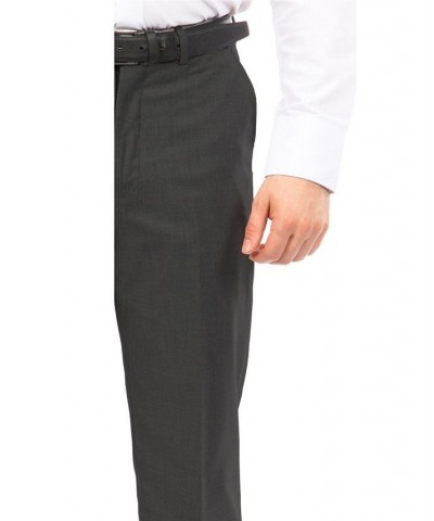 Men's Slim-Fit Flat Front Stretch Dress Pants Gray $21.62 Pants