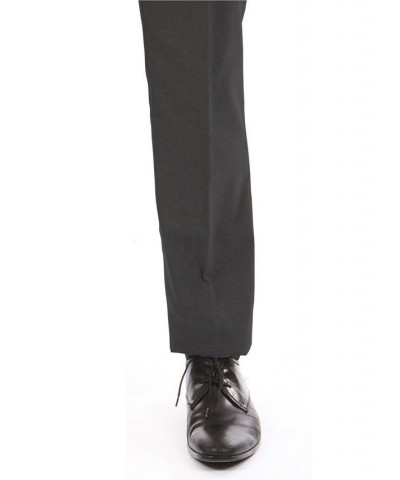 Men's Slim-Fit Flat Front Stretch Dress Pants Gray $21.62 Pants