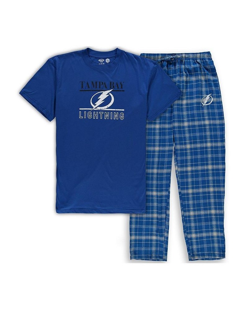 Men's Blue Tampa Bay Lightning Big and Tall Lodge T-shirt and Pants Sleep Set $21.62 Pajama