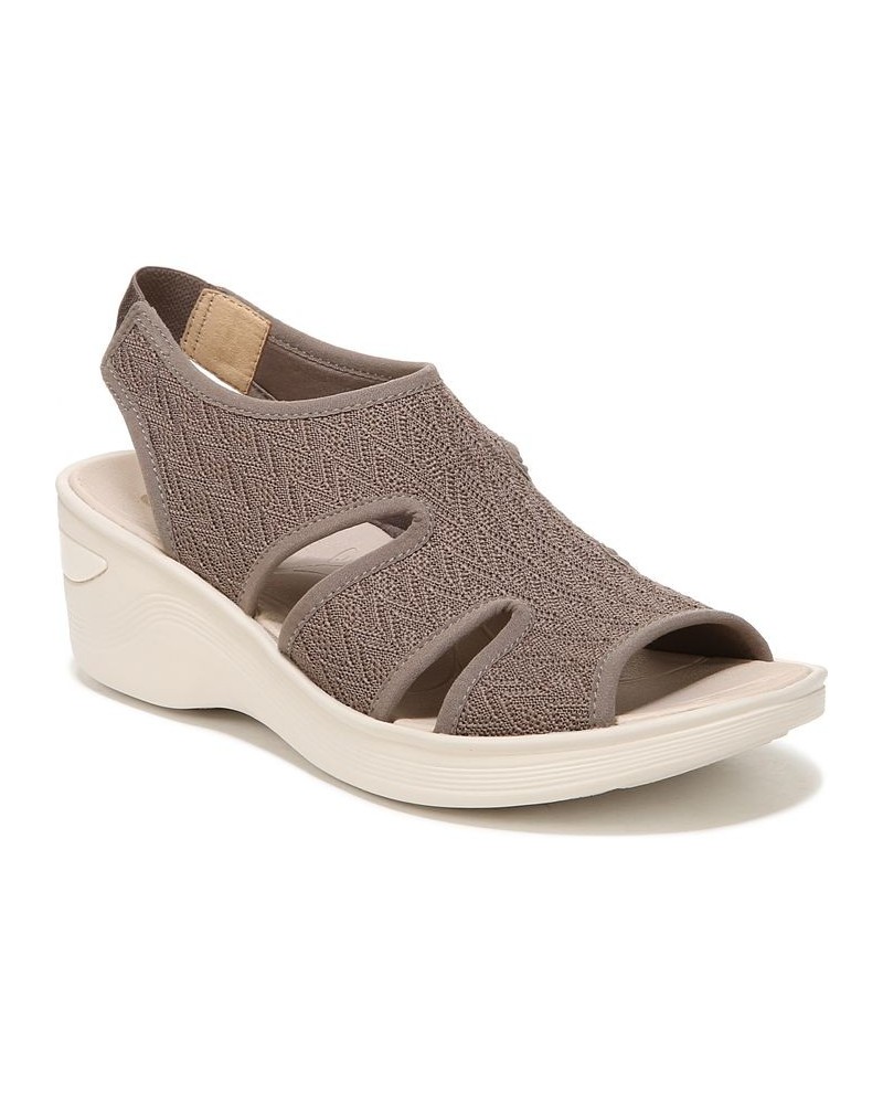 Daytona Washable Slingback Wedge Sandals Brown $45.90 Shoes