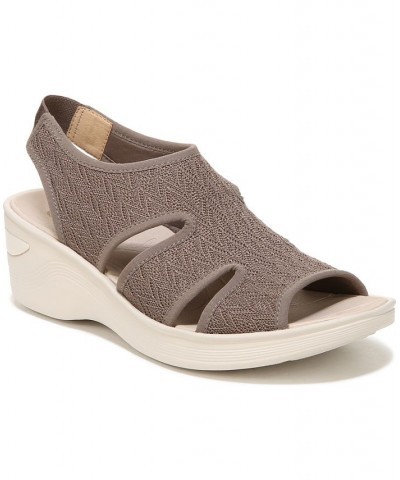 Daytona Washable Slingback Wedge Sandals Brown $45.90 Shoes