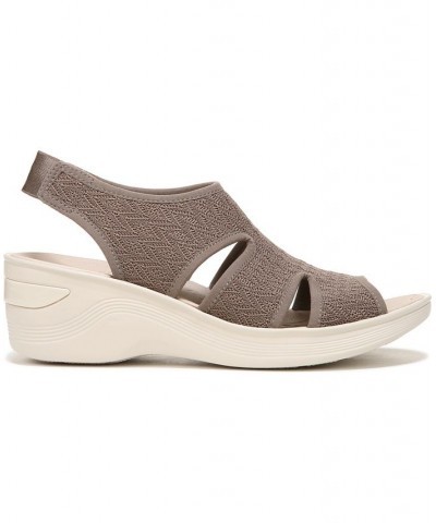 Daytona Washable Slingback Wedge Sandals Brown $45.90 Shoes