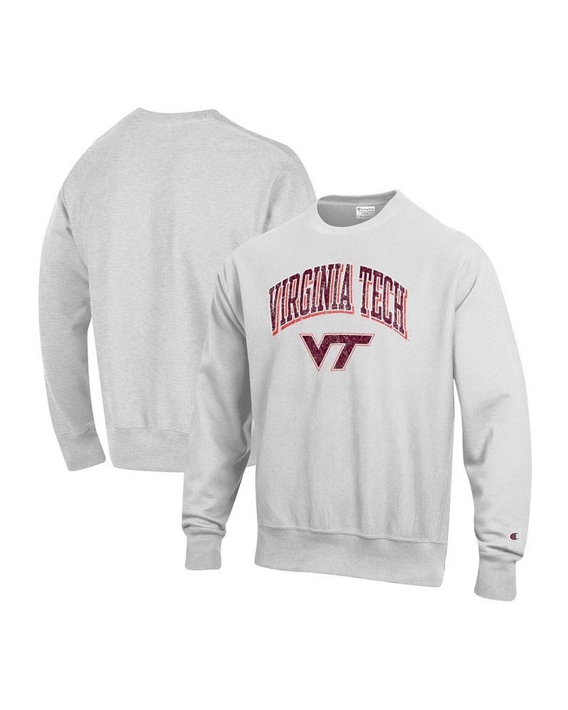 Men's Gray Virginia Tech Hokies Arch Over Logo Reverse Weave Pullover Sweatshirt $40.80 Sweatshirt