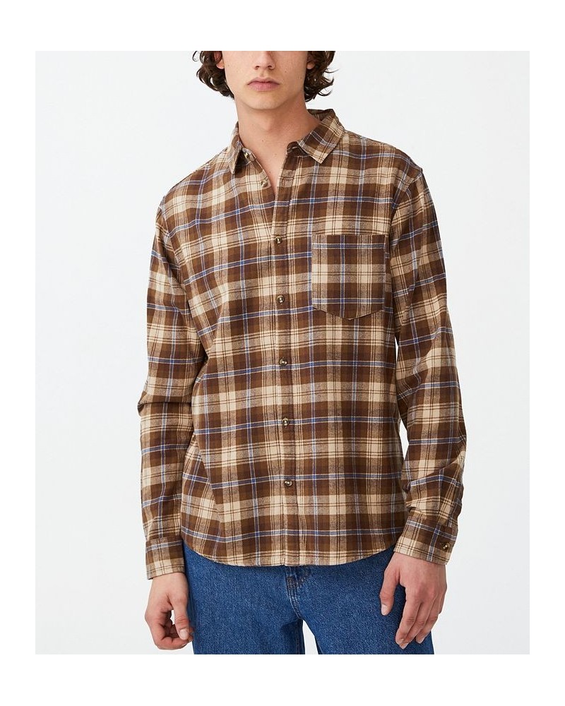 Men's Camden Long Sleeve Shirt Brown $17.66 Shirts